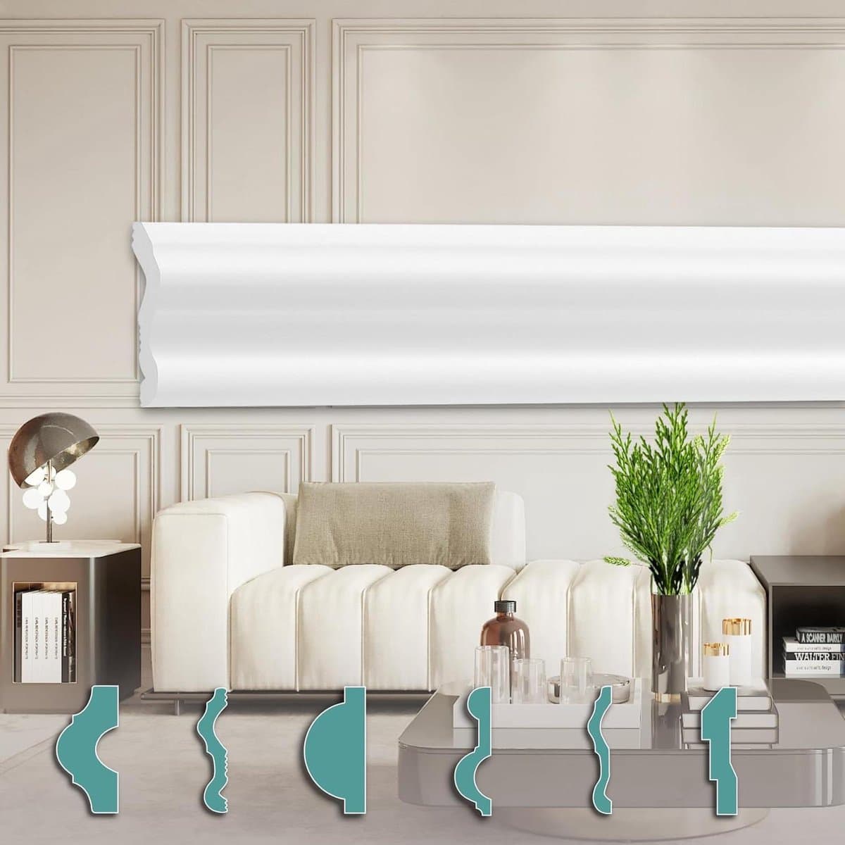 Wandlijsten - Stucversiering - Interieur Verfraaien - Lichtgewicht XPS - 20 meter - Wit