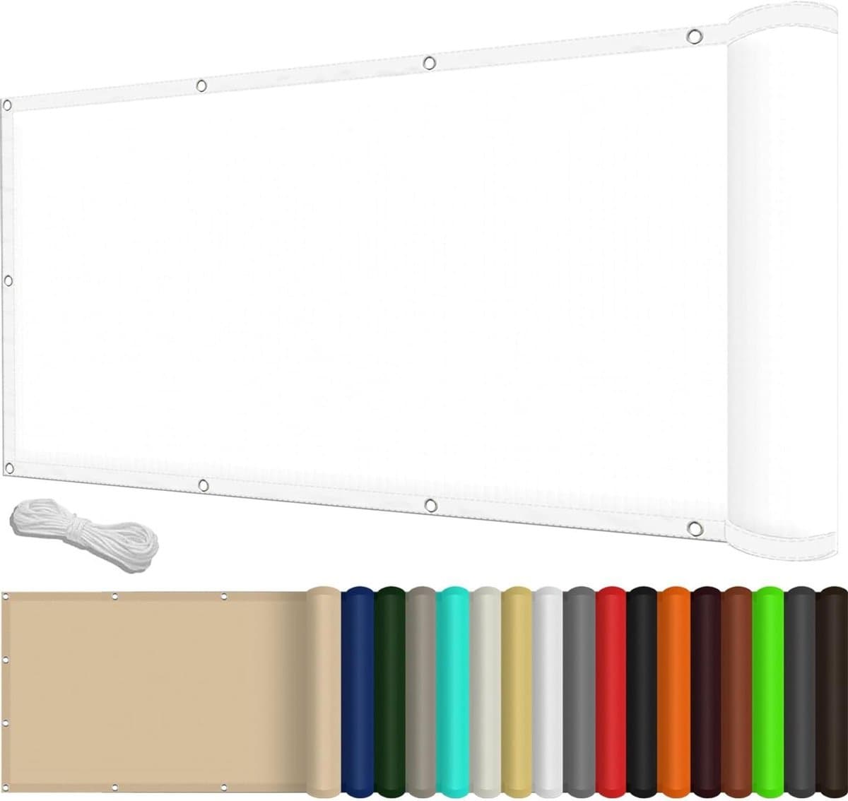 Schaduwdoek Rechthoekig - Zonwering Zeil - Buitenruimte Koel - Waterdicht UV-Bescherming - 35 x 120 cm - Wit