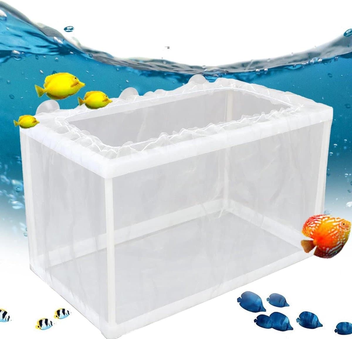 Aquarium Kweekbak - Vis Geboorte Tank - Vis Kweken - Wit Mesh Ontwerp - Groot formaat 26cm - Wit