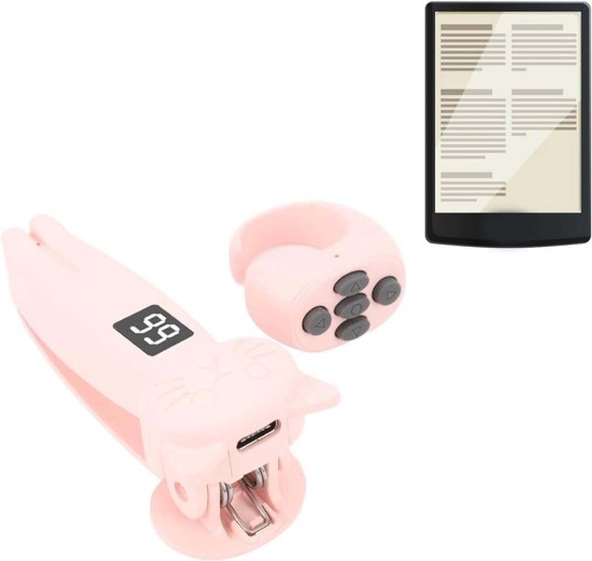 Afstandsbediening voor pagina's omslaan, Bluetooth-pagina-omslag-clicker voor elektronisch boek, telefoon en tablet, draagbare camera- en videoregistratie met externe triggers voor Android en iOS (ROZE)