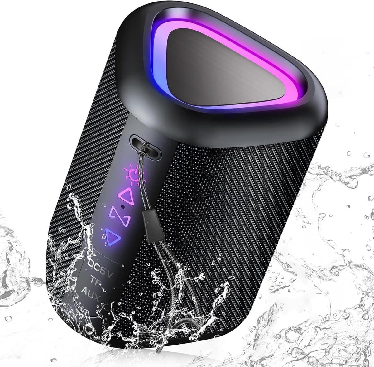 Bluetooth Speaker - Draagbare Speaker - Muziek Luisteren - Geleid Licht - 370 g - Zwart