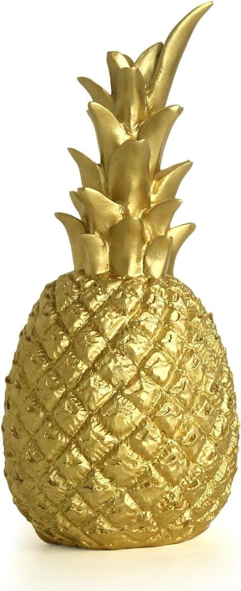 Ananas Decoratiebeeld - Figuur Woonkamer - Huis Versieren - Uniek Scandinavisch Design - 14 cm - Goud