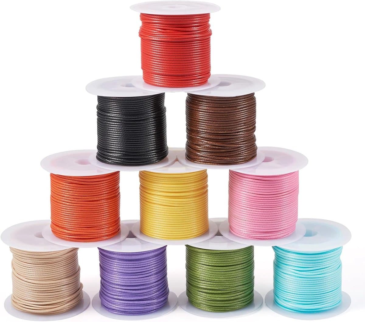 10 rollen gewaxt polyester koorden 10 kleuren 1 mm macramé touw armband draad kralen koord voor naaien gevlochten sieraden ketting ambachtelijke maken, 10 M/rol