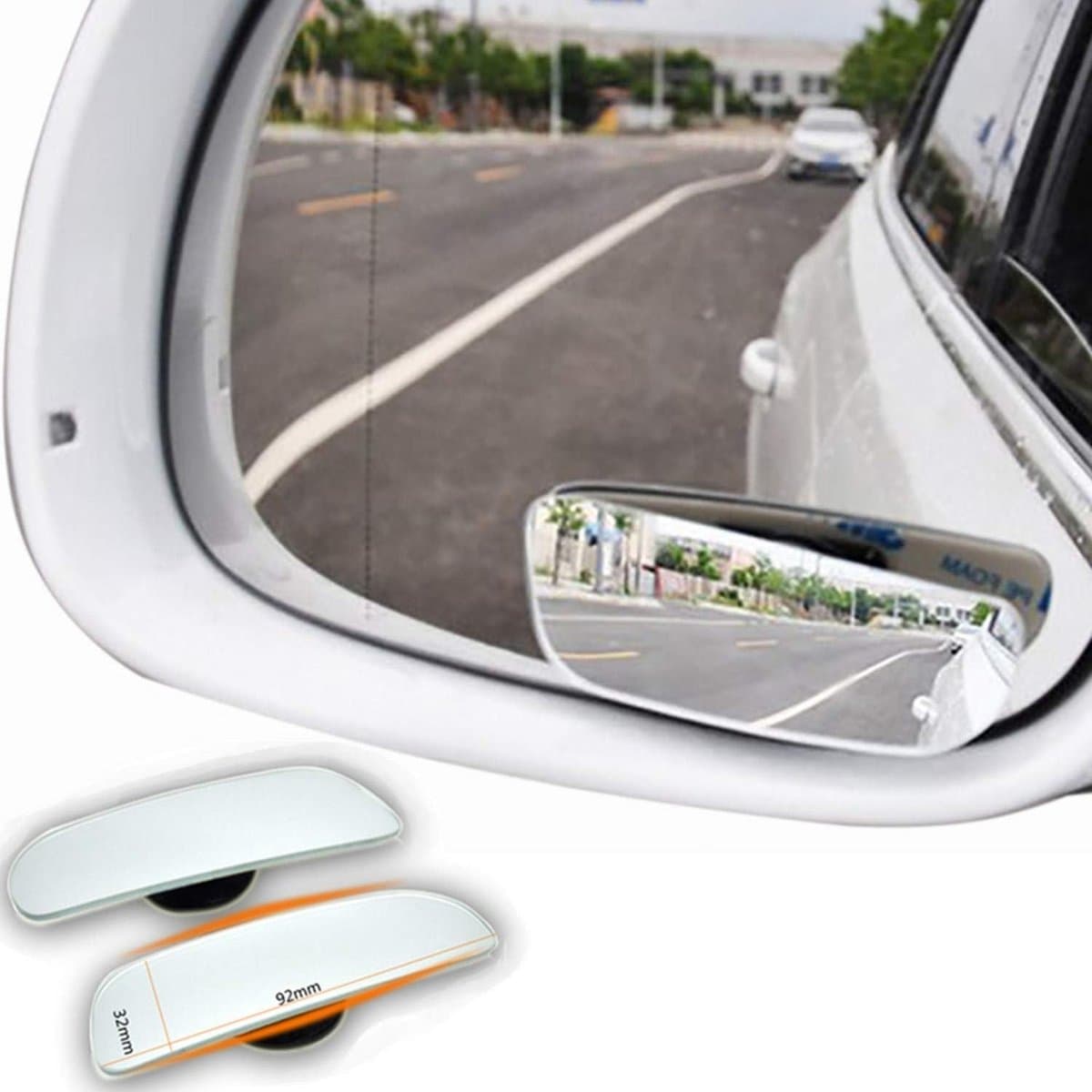 Echt glas dodehoekspiegel auto, blinde spiegel zijspiegel 360° groothoek instelbaar - 2 stuks