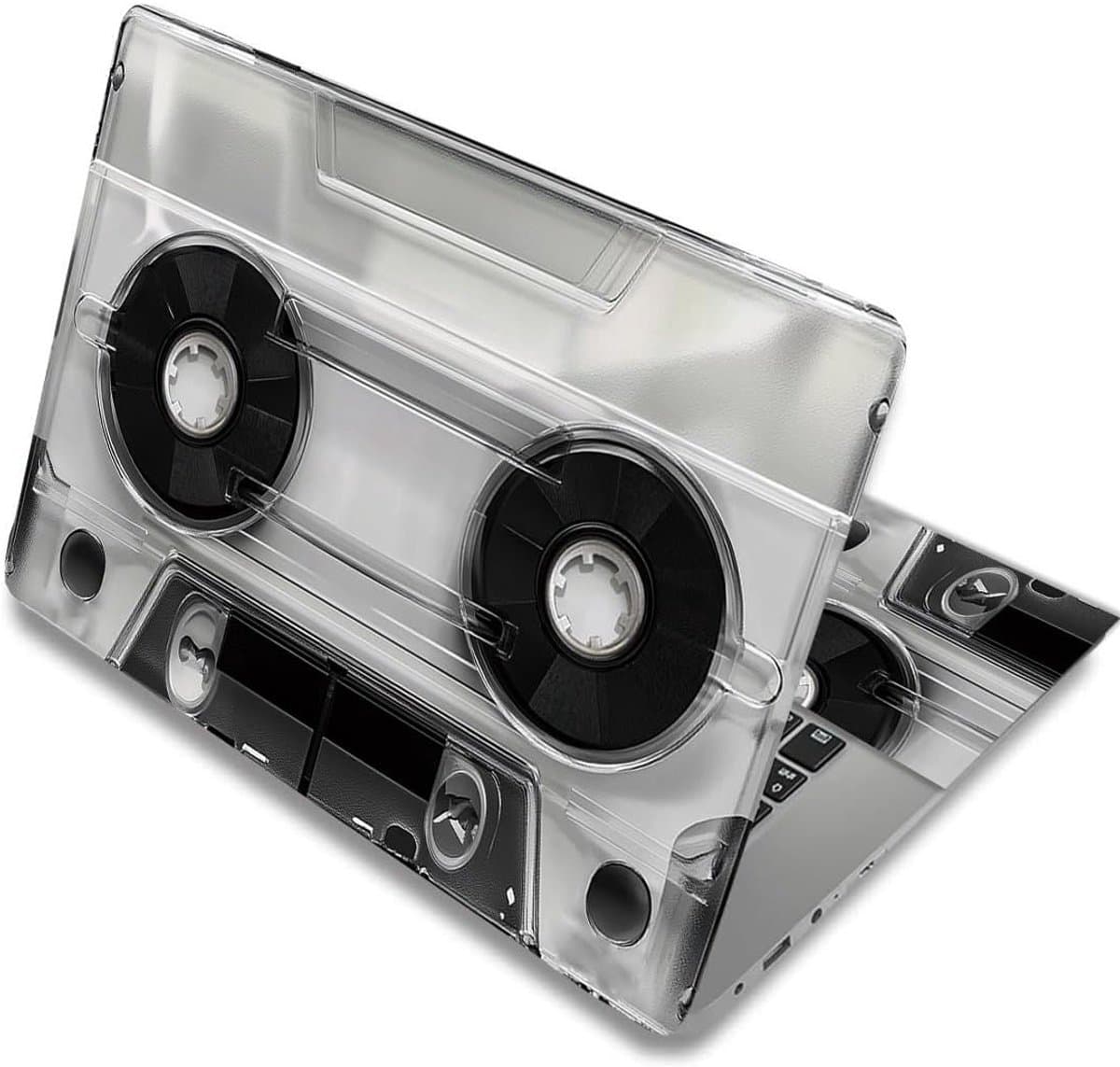 Retro Cassette Tape Laptop Sleeve - Realistische Vinyl Laptop Skin Sticker voor Bescherming van Notebooks tot 15.4 inch, Waterdicht en Verwijderbaar