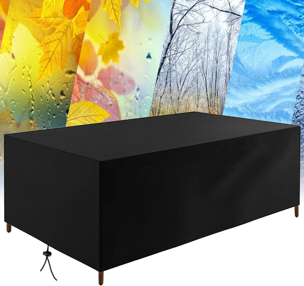 Tuintafelmeubelset Hoezen - Outdoor Beschermhoes - Meubels Beschermen - Waterdicht Scheurbestendig - 140 x 75 x 65 cm - Zwart