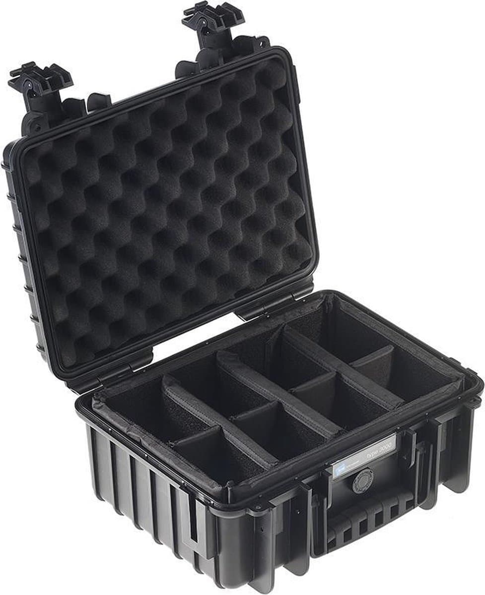 B&W International Type 3000 Outdoor Case incl. vakindeling - zwart