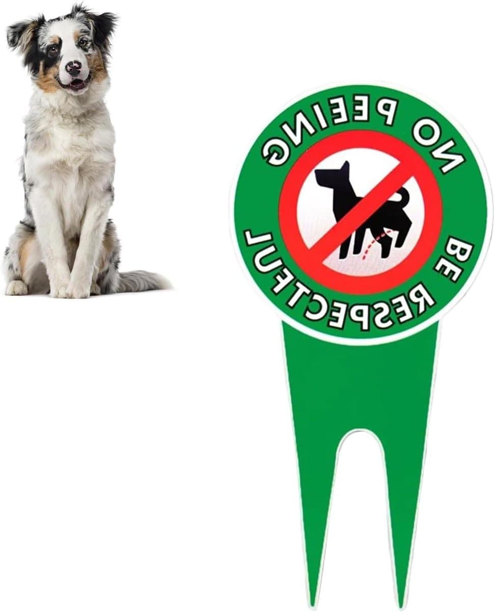 Waarschuwingsbord Honden - Verboden te plassen - Tuin beschermen - Weerbestendig aluminium - 30 x 15 cm - Zwart