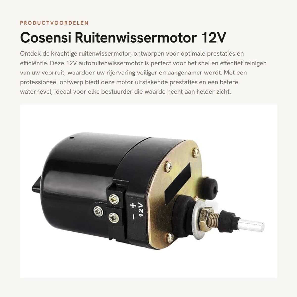 Dailygoods - Ruitenwissermotor - 12V Autoruitenwissermotor - Hoge efficiëntie - 1 Stuk - Voorruit reinigen - Professioneel ontwerp - Geschikt voor Wil...