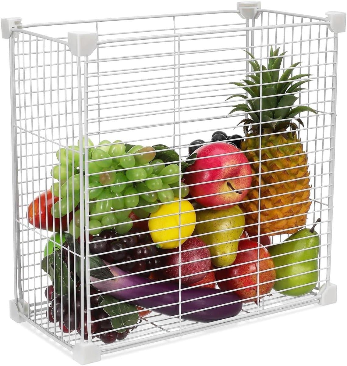 Opbergbak Vriezer - Koelkast Mand - Keuken Organiseren - Mesh Ontwerp - 37x37x19 cm - Zwart Bruin
