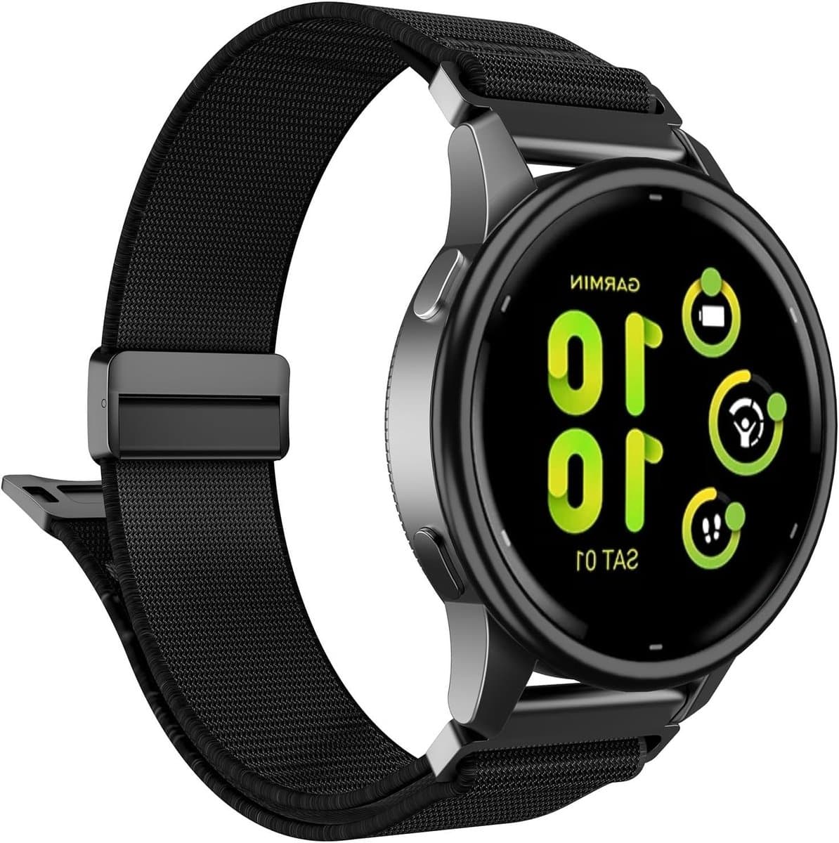 Nylon Sportband voor Garmin Venu 3/2, Vivoactive 4, Forerunner 255 en Amazfit Bip 6 - Stretchy en Comfortabel, Ideaal voor Sport en Dagelijks Gebruik