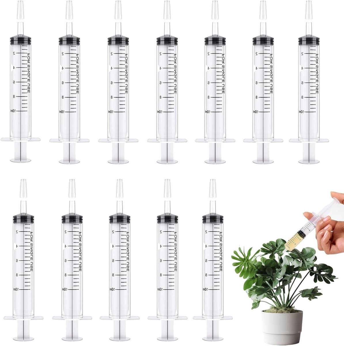 10ml Doseringsspuit zonder Naald, 12 Stuks, Perfect voor Vloeibare Voeding en Dierenvoer, Precisie Spuiten voor Huisdieren