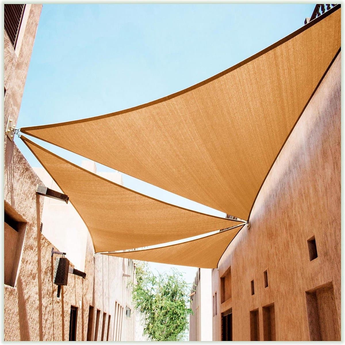 Schaduwdoek Rechthoekig - Zonnedoek Luifel - Tuin Schaduw Creëren - UV-Gestabiliseerd Materiaal - 5' x 6' x 7.8' - Zand Beige