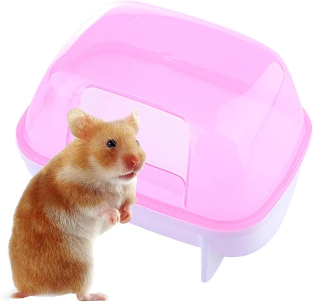 Hamster Zandbak - Stofbadhuis Chinchilla - Netheid Huisdieren - Afneembaar Ontwerp - 10 x 7.5 x 7.5 cm - Blauw