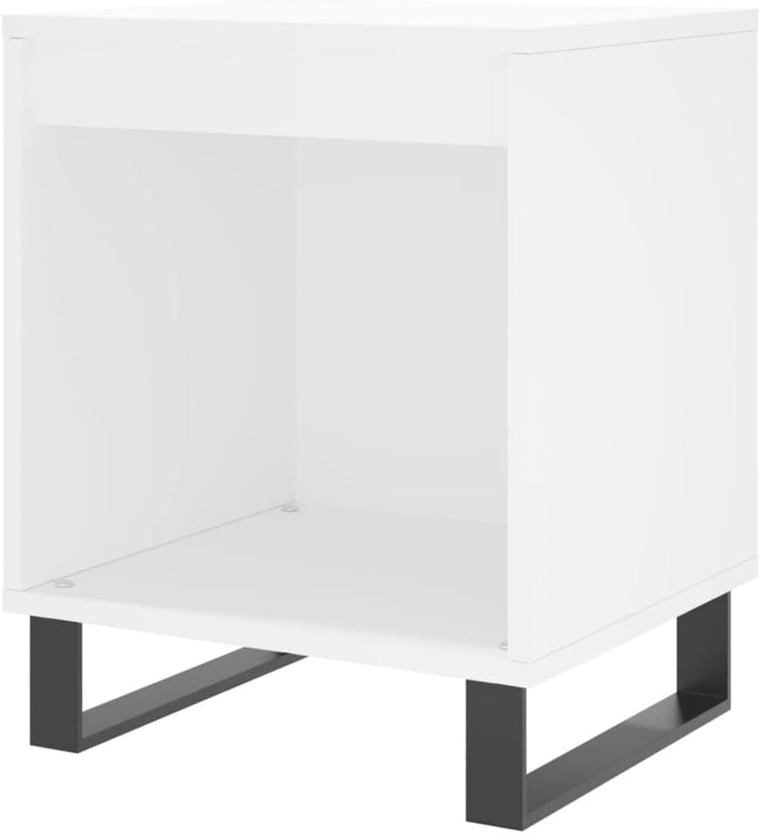 Nachtkastje - Slaapkamerkastje - Opbergen - Bewerkte Hout - 40x35x50 cm - Wit