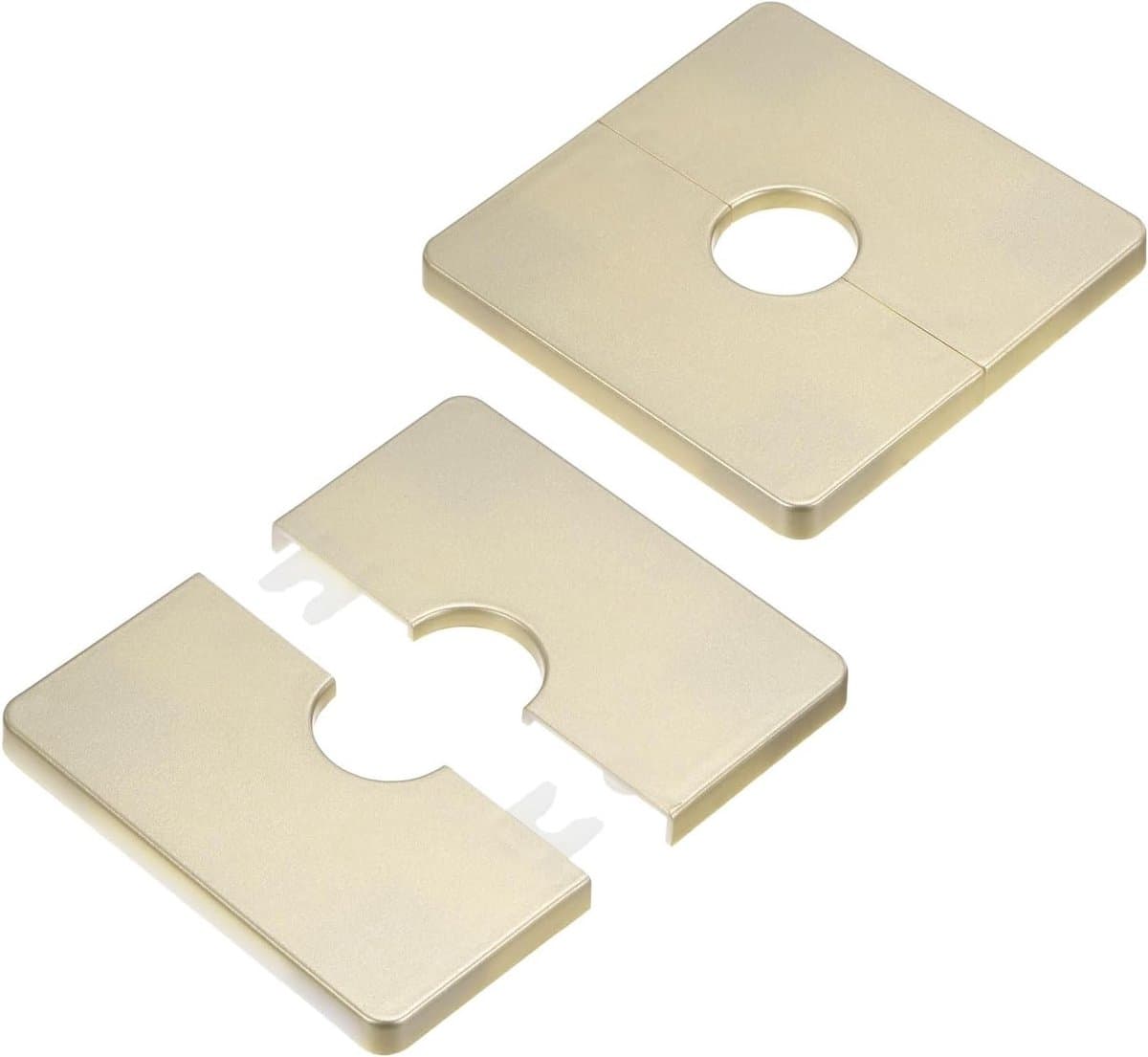 2-Pack Wand Split Flens voor 20mm Buis, Zelfklevende Sanitaire Dekplaat in Goudkleur, Ideaal voor Waterleidingen en Kranen