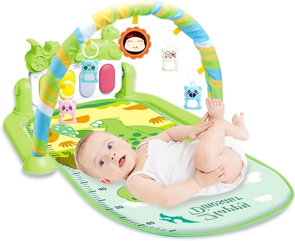 Baby Speelkleed - Activiteitenmat Piano - Ontwikkeling Stimuleren - Afneembare Piano Met Licht - 76 x 56 cm - Groen
