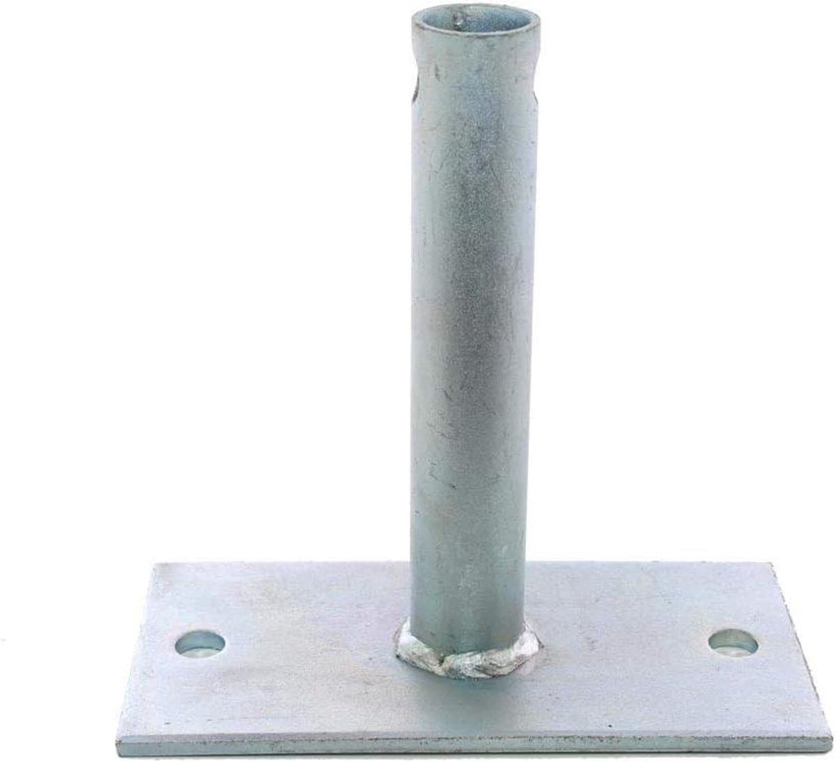 Bodemplaten - Paalhouders - Scherm montage - Verzinkt staal - 20x10 cm - Zilver