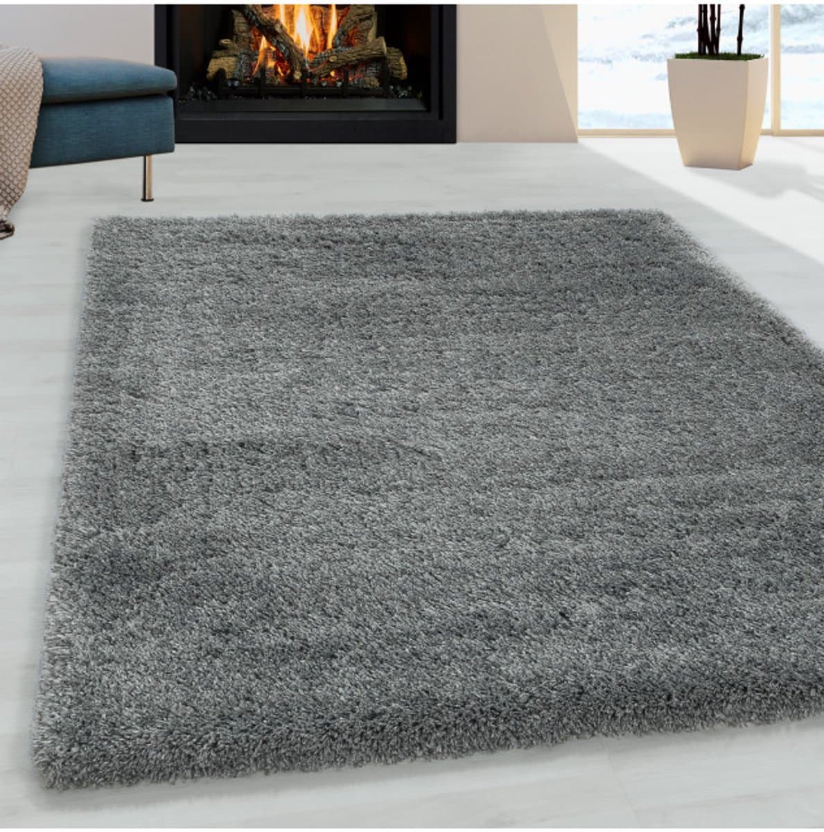 Hoogpolig vloerkleed voor de woonkamer, aangenaam zacht vloerkleed voor de slaapkamer, lichtgrijs 160x230 cm