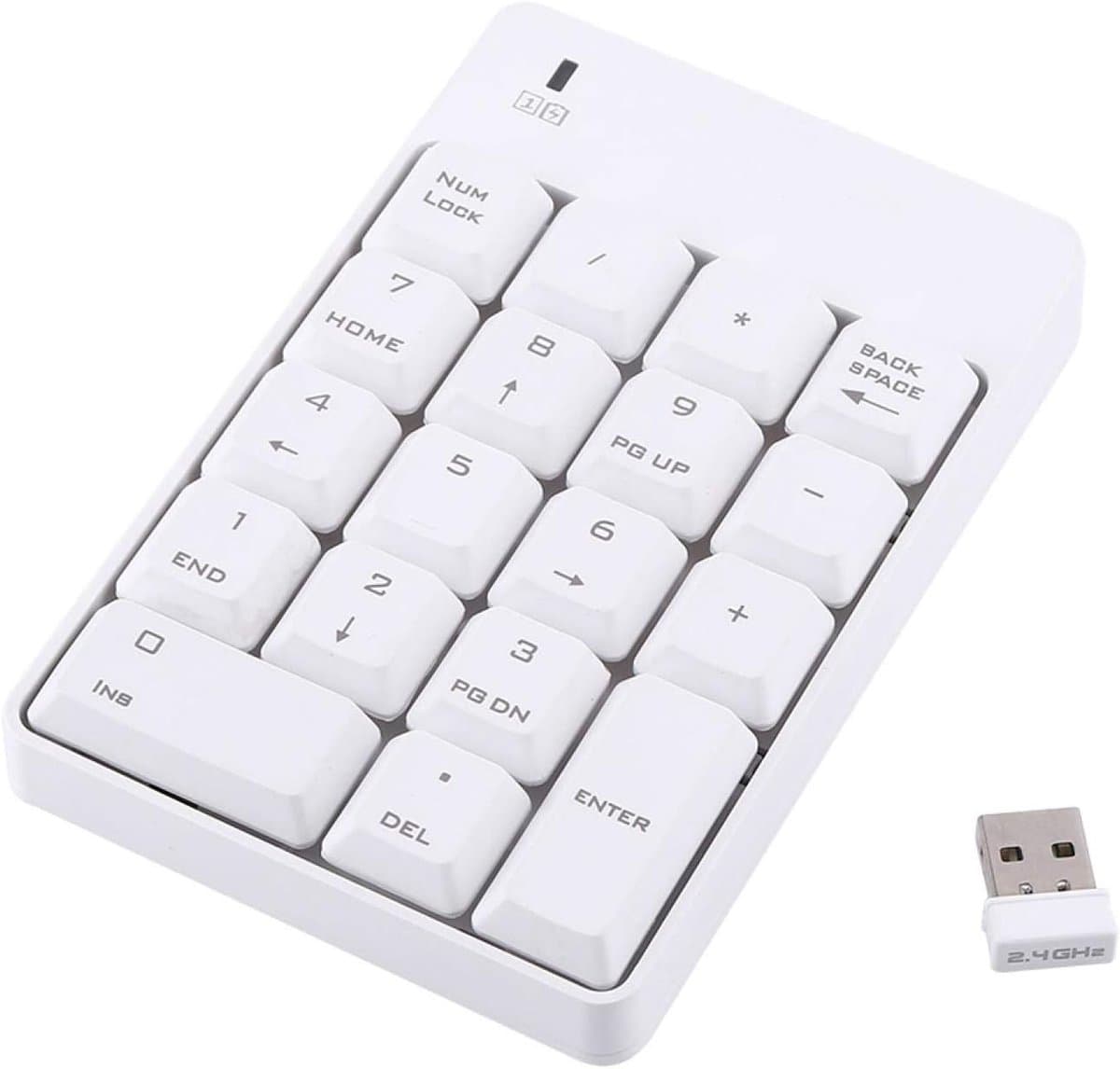 Draadloos USB Numeriek Toetsenblok - Draagbare Mini Numpad met 18 Toetsen voor Laptop en PC