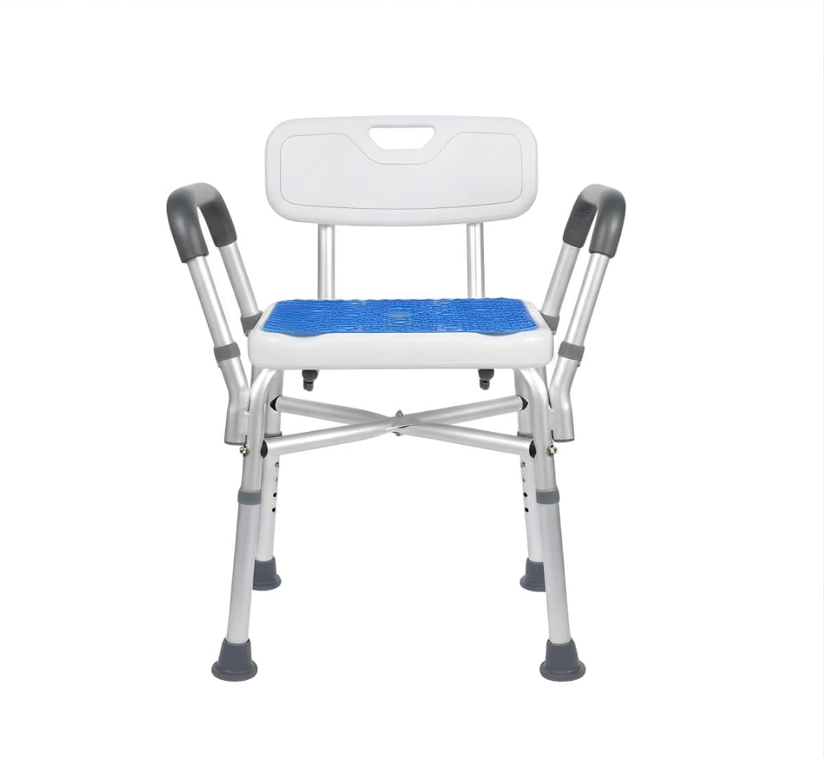 Florixa® Douchestoel Met Armleuning - Douchestoel - Douchekrukje In Hoogte Verstelbaar - Douchestoel Opklapbaar - Douchekruk Met Armleuningen - Wit - 43cm x 36cm x 20cm; 6 kg