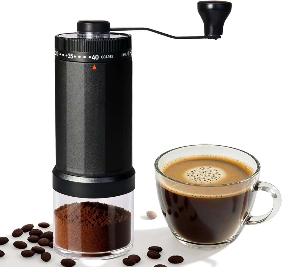 YOR® Coffee Grinder - Coffee Molen - Koffie Grinder - 40 Standen - Zwart - 14cm x 7cm x 20cm