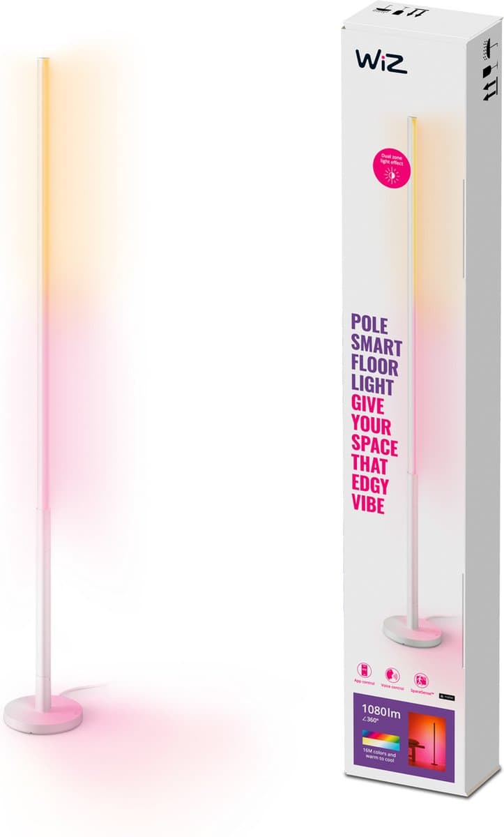 WiZ Vloerlamp Pole - Gekleurd en Wit Licht - Slimme LED Verlichting - Modern Design - Wi-Fi