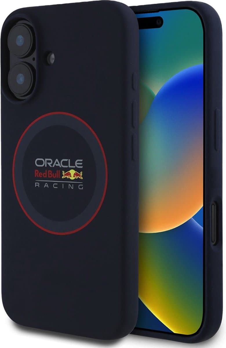 Red Bull Racing Silicone Red Ring Back Cover hoesje met MagSafe voor Apple iPhone 16 Plus - Donkerblauw