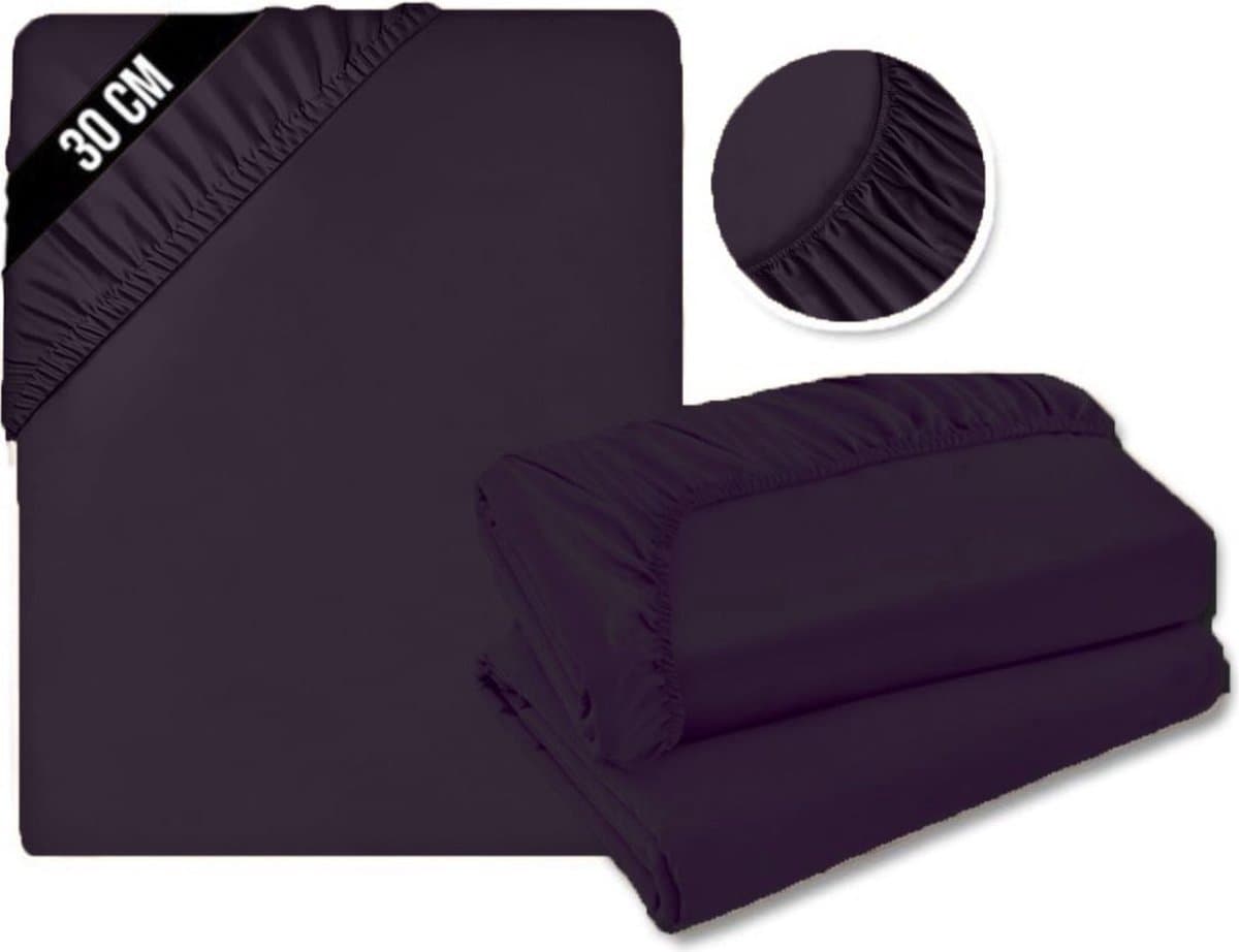 NBAP® Matrasovertrek 180x200 - Hoeslaken - Matrashoes - Super Zacht - Paars