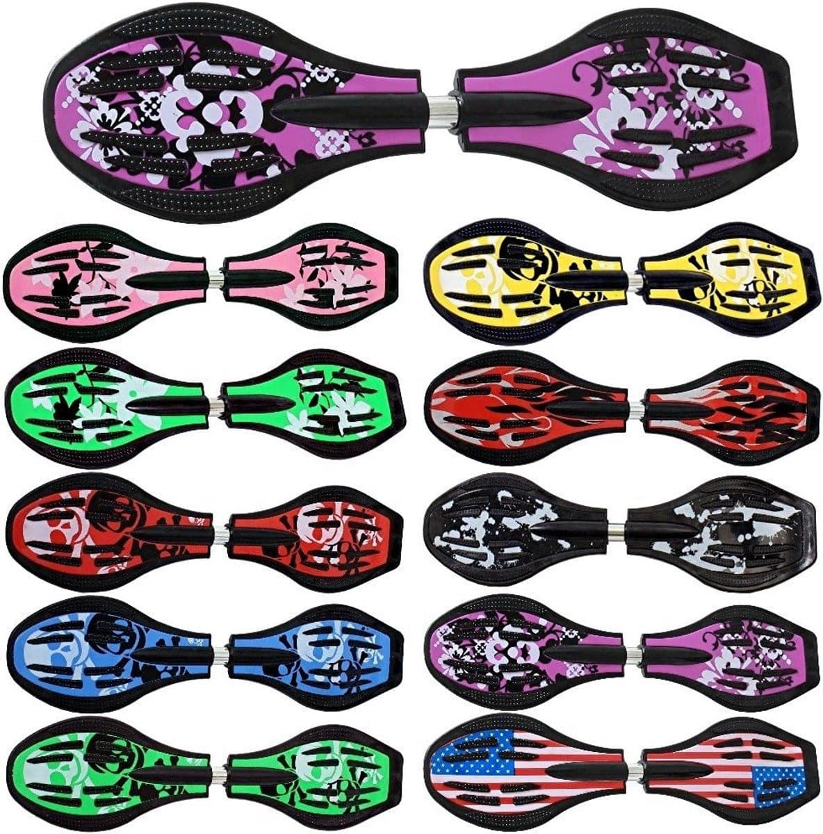 Waveboard met LED-wielen, hoge kwaliteit ABEC-9 lagers en draagtas