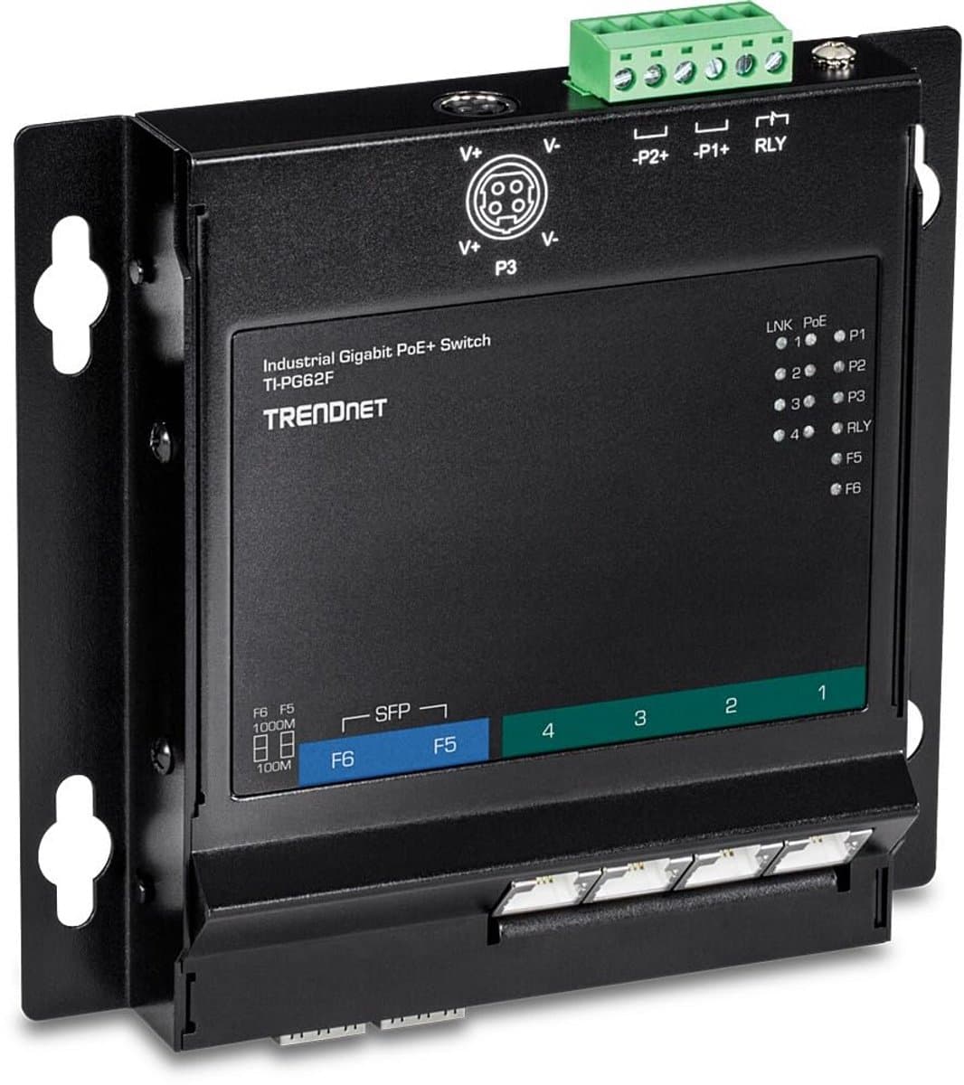 Industriële Switch - Gigabit Poe+ - Netwerk Uitbreiding - 6 Poorten - Compact Formaat - Zwart