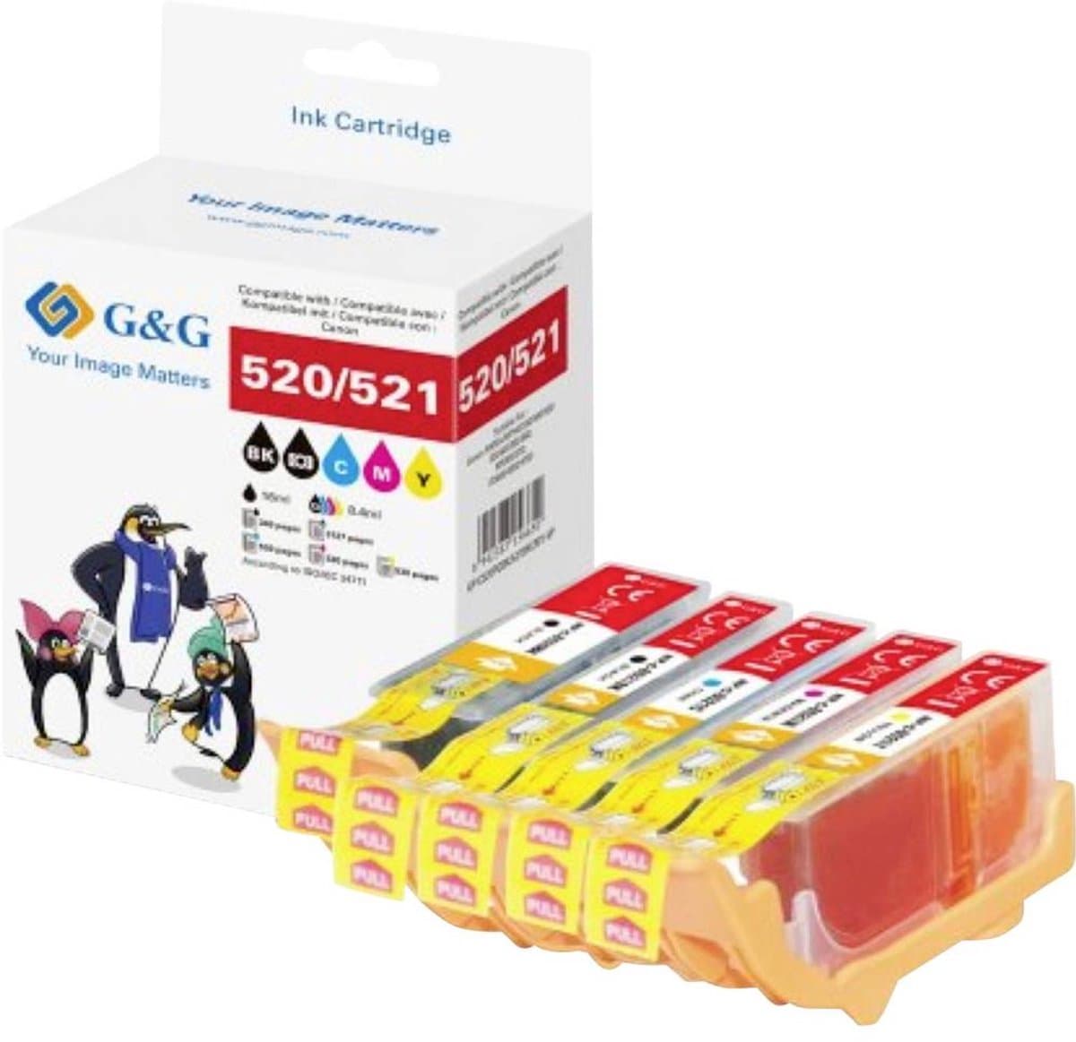 G&G Inktcartridge Compatibel GP-C520PGBK/521BKCMY-5P