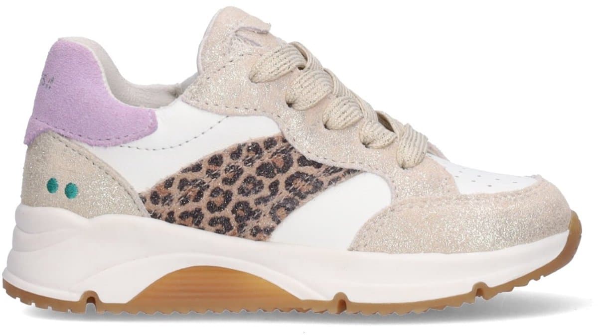 BunniesJR 226260-994 Meisjes Lage Sneakers - Beige - Leer - Veters