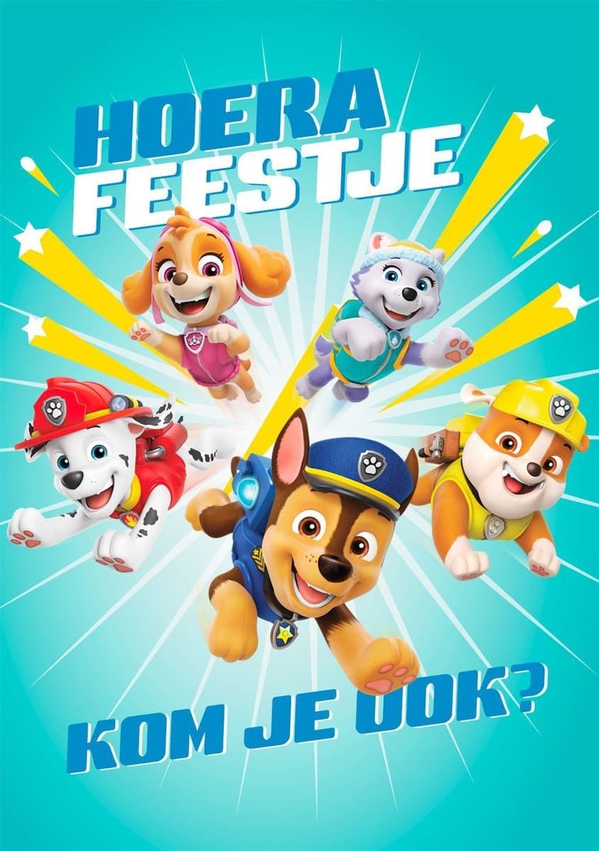 Wenskaart hallmark uitnodiging paw patrol 6 stuks