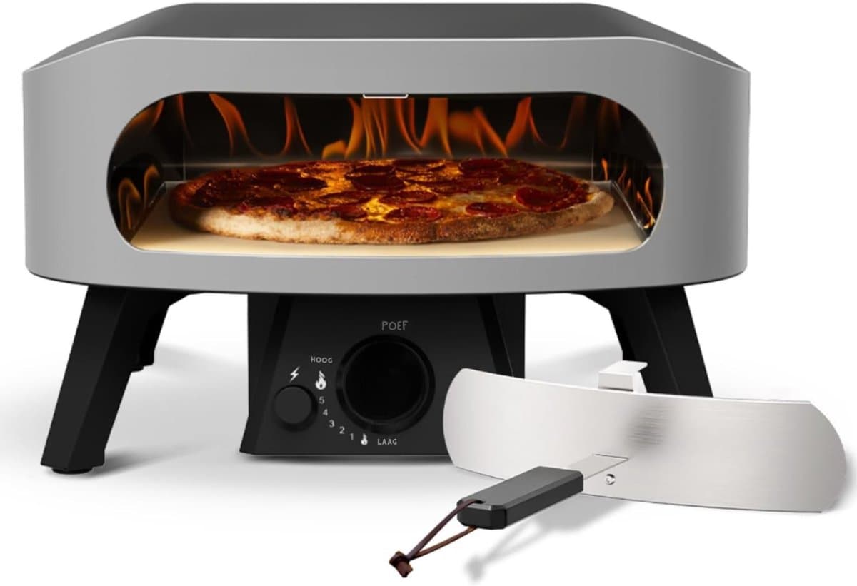 Aura® Pizza oven Buiten - Pizza oven Buiten - Pizza oven Buiten Gas - Automatische ontsteking - Thermometer - Zwart - ‎57 cm x 50 x 30 cm