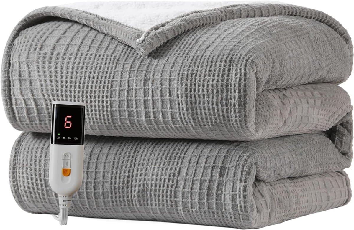 AMA® Elektrische Onderdeken - Warmte Deken - Elektrische Deken - 130 x 160cm x 1cm - Grijs