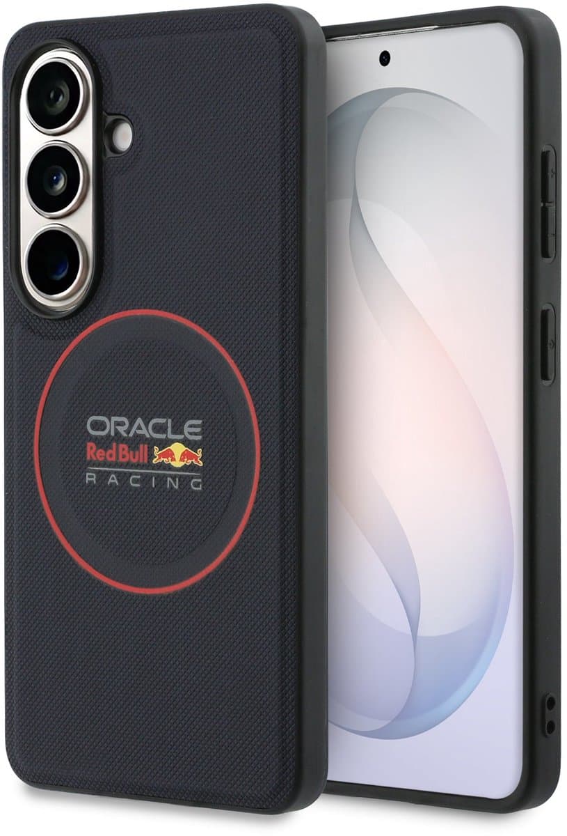 Red Bull Racing Back cover Galaxy S26 - Magsafe - Meshed PU Leather - Zwart