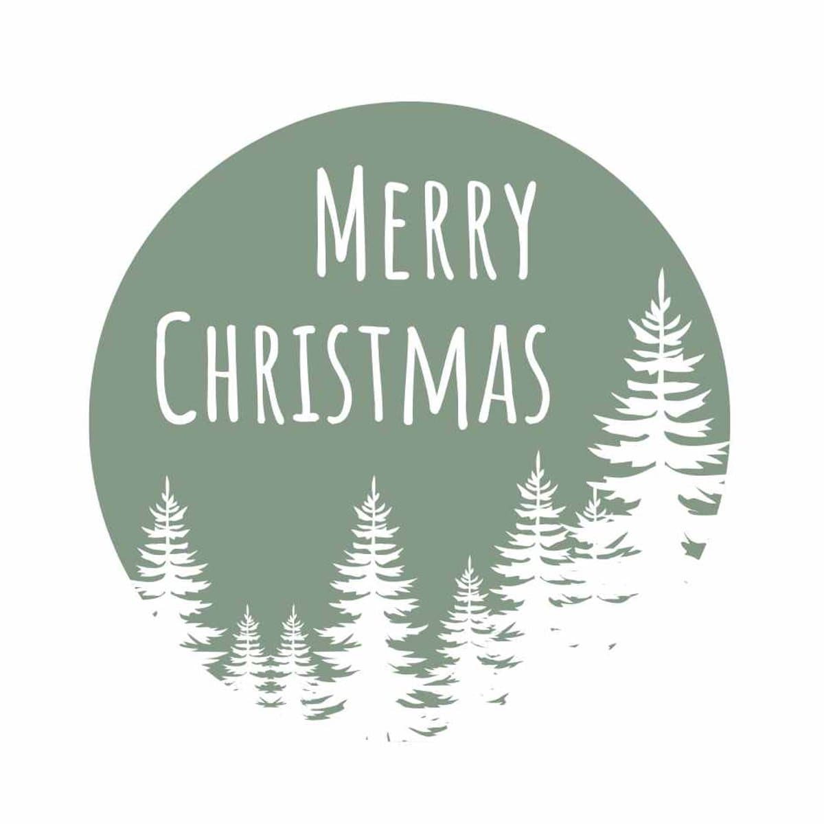 Olijf Groen Merry Christmas Stickers – 250 st