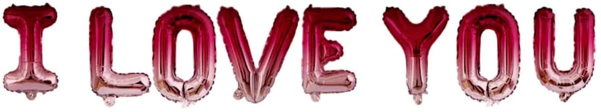 Folat - Folieballonnen set I Love You - Valentijnsdag versiering - Valentijnsdag cadeau - valentijnsdag