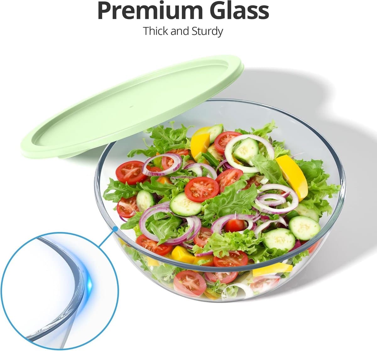 Cuhostki - Set Van 1 Saladekommen Met Deksel - BPA - Vrij Plastic - 2700 ML - Voor Salades - Bewaren En Serveren