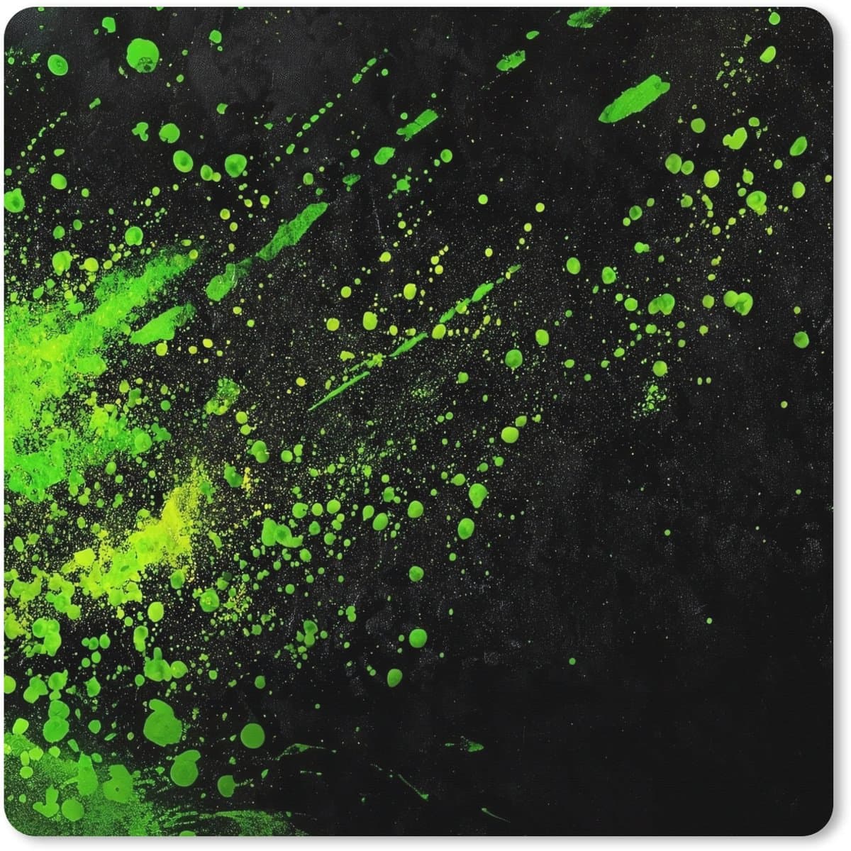 Muismat XXL 40x40 cm - Bureau onderlegger - Bureau mat Gaming - Spetters - Groen - Chaotisch - Groen - Bureaumat - Gaming mousepad xl - Bureaulegger groot - Computer deskmat