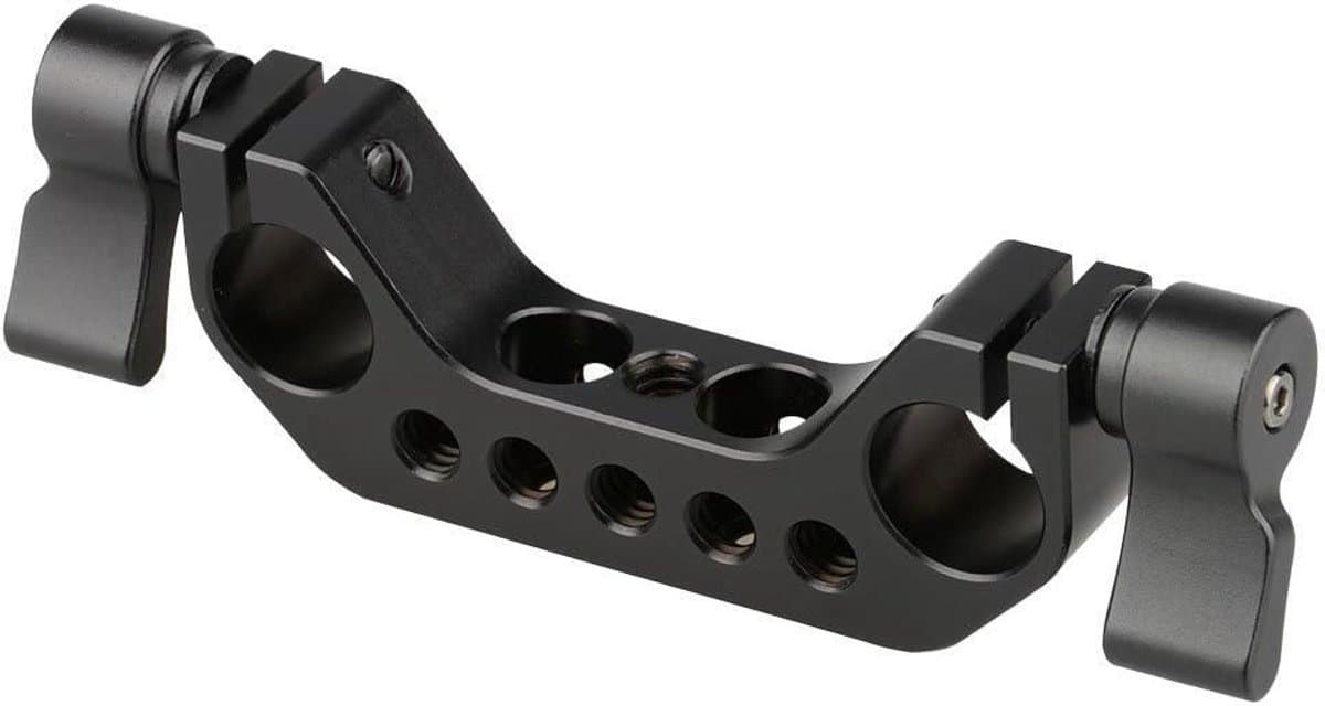 15mm Rod Klem met 1/4"-20 Draad voor DSLR Camera Rig Cage Baseplate (Zwart)