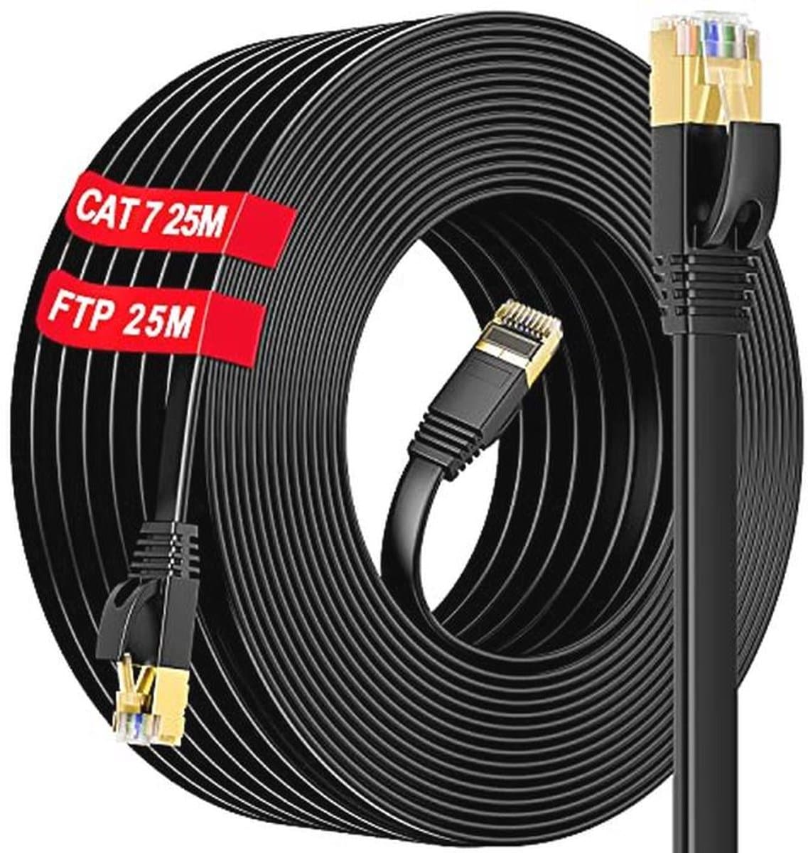 Ethernet Kabel 25m - Cat 7 Hoge Snelheid Netwerkkabel voor Gigabit Internet