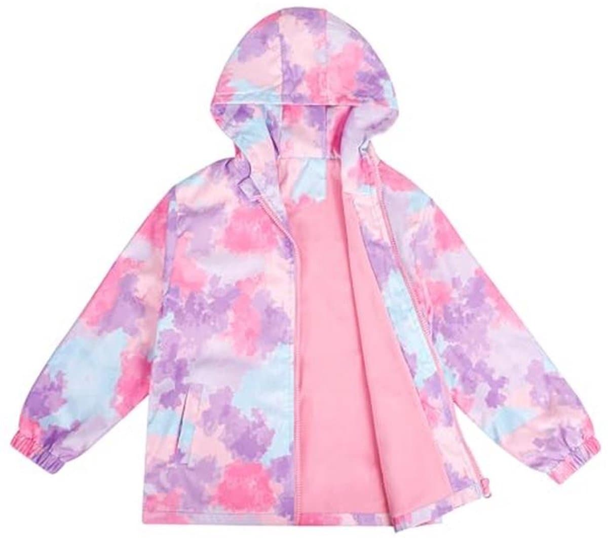 Waterdichte jas voor meisjes met fleece voering - Kinderen 3-12 jaar - Schoolovergangsjas met capuchon