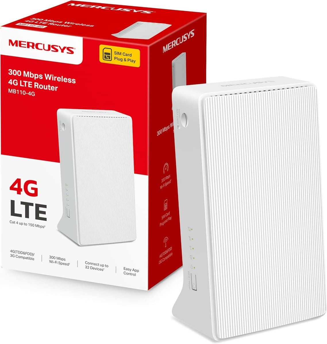 4G LTE Mobiele Router tot 150 Mbps met Wifi N voor Thuis en Camping