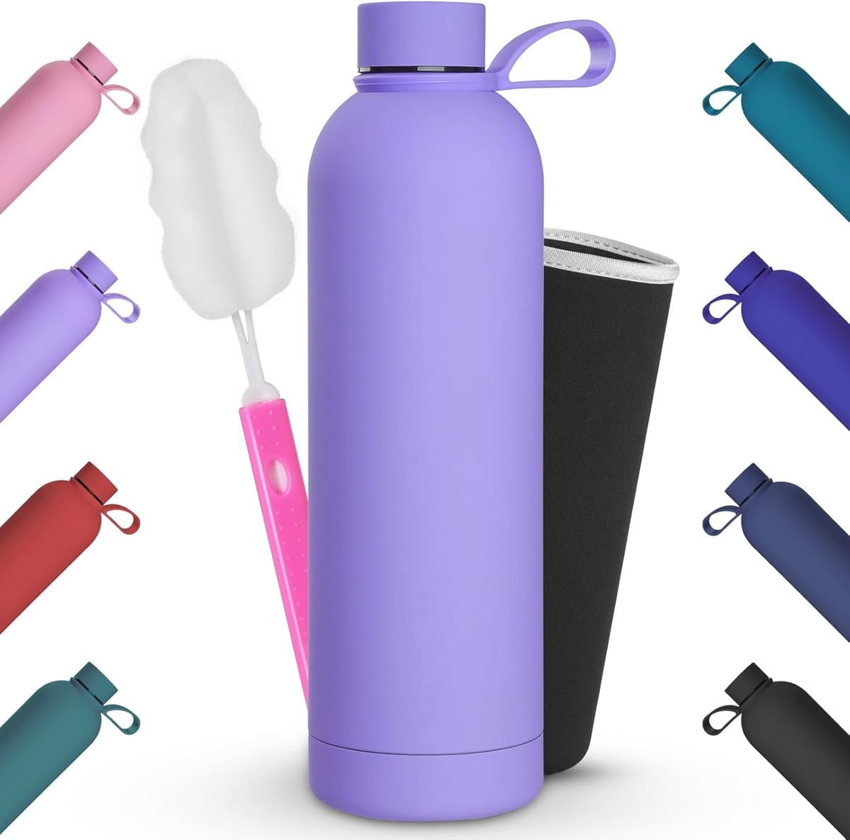 Vacuüm geïsoleerde roestvrijstalen waterfles met brede mond - 1 liter, 12 uur warm, 24 uur koud, ideaal voor buitensporten