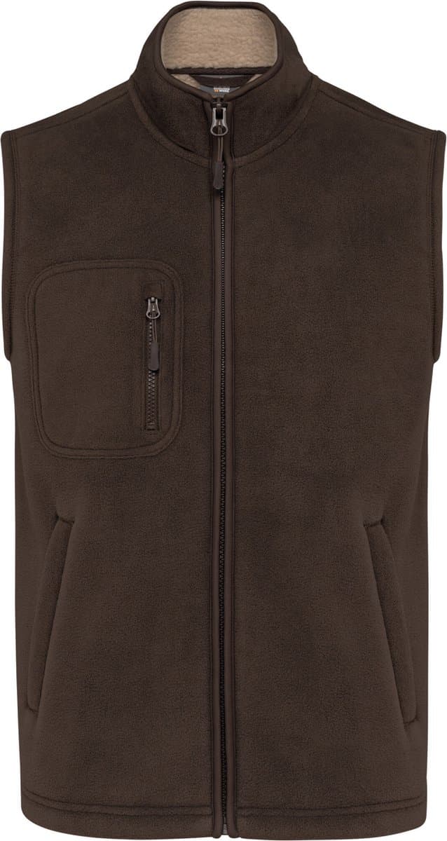 WK. Designed To Work Fleece bodywarmer met binnenkant van sherpa uniseks WK610 - Chocolate - M