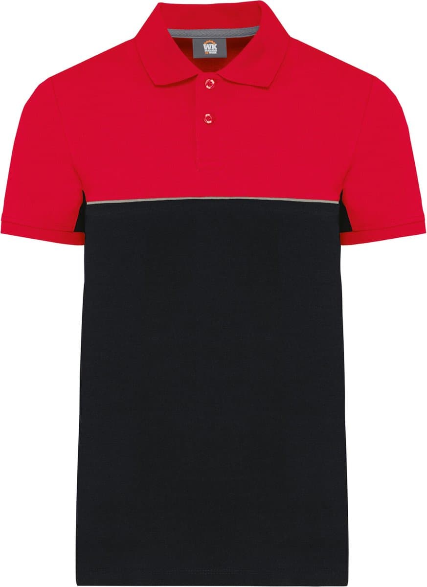 WK. Designed To Work Ecologische uniseks polo met korte mouwen in twee kleuren WK210 - BLACK / RED - XS