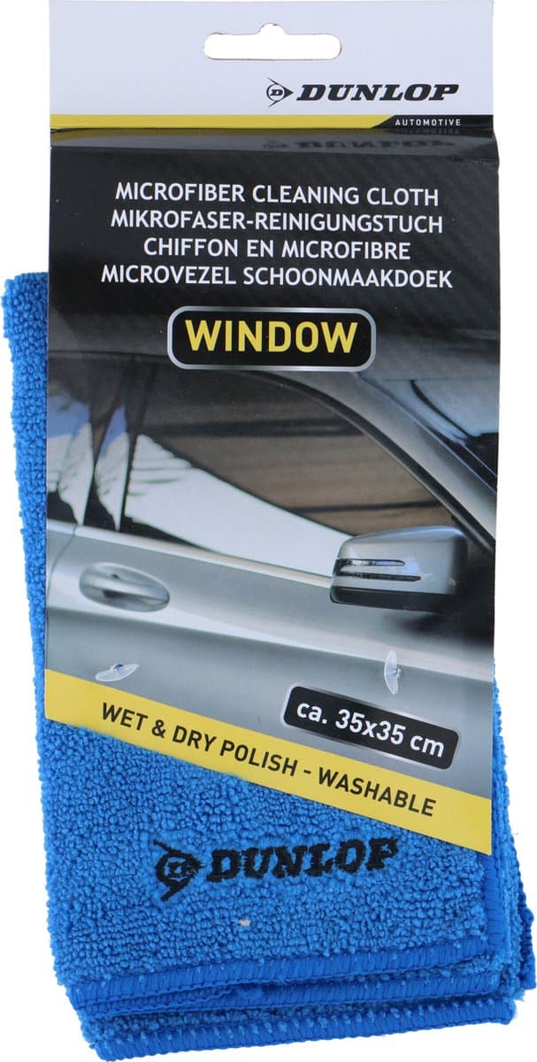 Dunlop Microfiberdoek voor Glas - Blauw, 35 x 35 cm