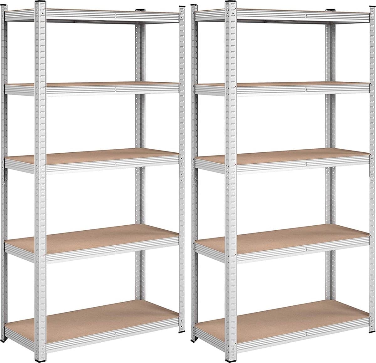 Opbergrekken - Set van 2 -180 x 90 x 40 cm - Tot 875 kg draagvermogen - Zilver